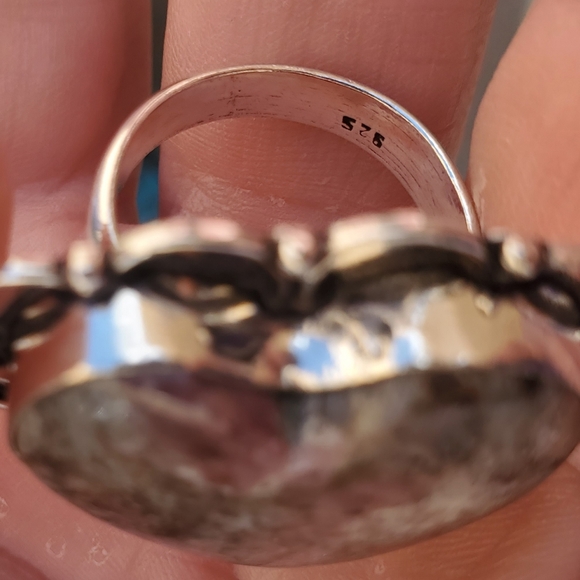 New Heart Shaped Pink Tourmaline 925 Silver Ring. - Picture 3 of 11